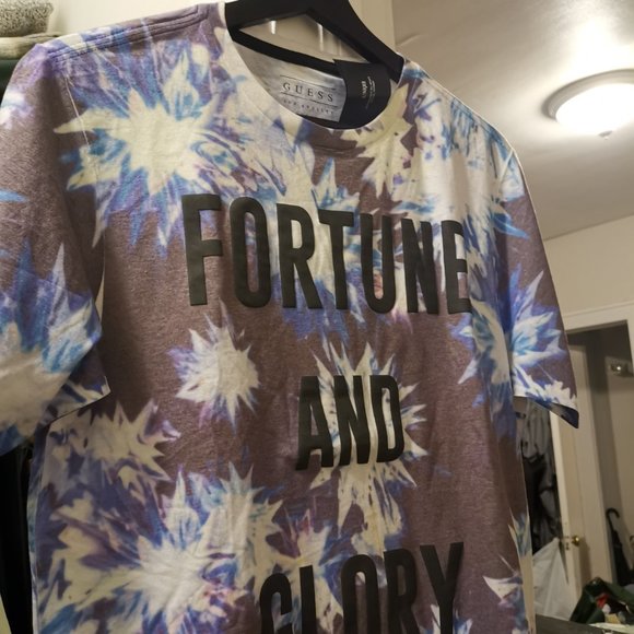🎁🆕Guess Printed Tee Fortune & Glory Blue US XS - Picture 3 of 6